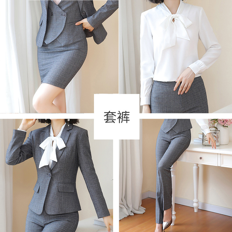 Business Fortress Women's Suit suit Work Clothes Fashion Chanel Elegant Grey Business Suit Vest Work Wear - Image 22