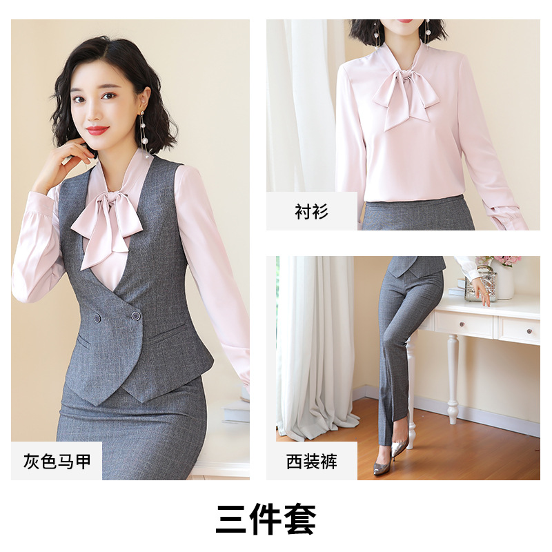 Business Fortress Women's Suit suit Work Clothes Fashion Chanel Elegant Grey Business Suit Vest Work Wear - Image 21