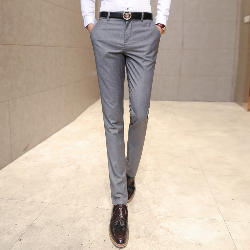 Spring and Summer Fashion British Men's Pants Korean Casual Trousers Men's Footless Trousers Youth Professional Trousers Slim-Fit Trousers - Image 2