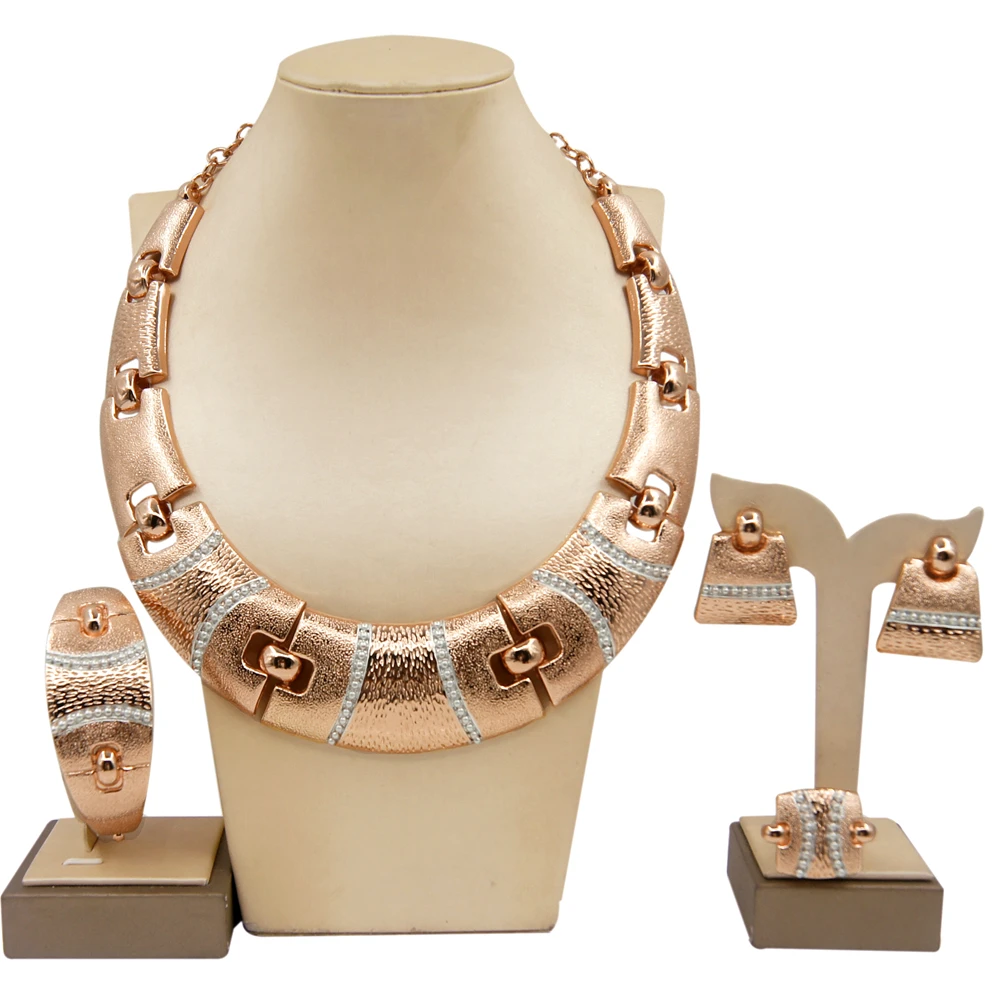 Newest Italian Gold Plated Jewelry Set Dubai Gold Colou High Quality Ladies Necklace Banquet Wedding Jewelry - Image 7