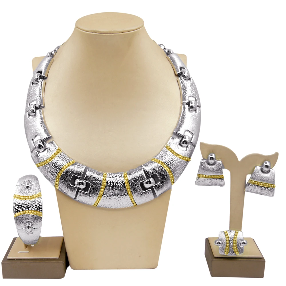 Newest Italian Gold Plated Jewelry Set Dubai Gold Colou High Quality Ladies Necklace Banquet Wedding Jewelry - Image 11