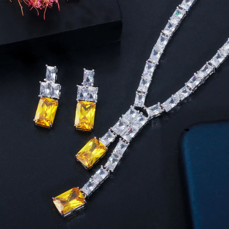CC Party Necklace Earrings Wedding Jewelry Set for Women Luxury Minimalist Pendant Classic Rhinestone Hot Selling Bijoux T0146 - Image 6