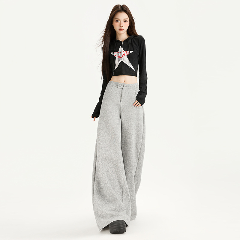 Casual Loose Wide-Leg Pants for Women Early Autumn New Versatile Fashion Pleated Design High-Waisted Loose Scimitar Pants - Image 7
