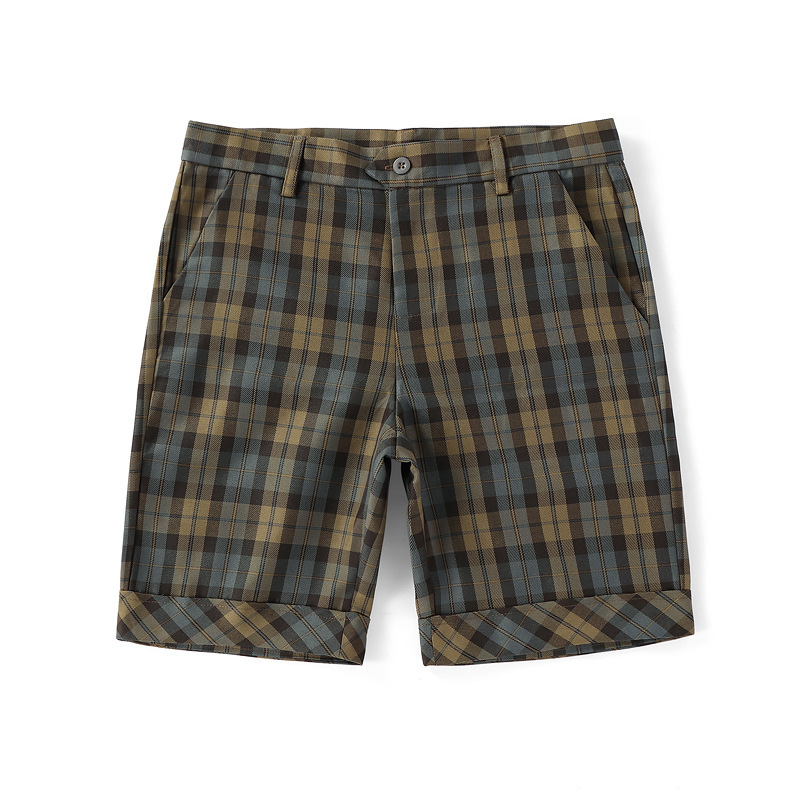 Factory Direct Sales Special Price Men's and Women's Plaid Trousers High-Waisted Student Trousers Evening Matte Gray Small Grids Olive Grids Class Uniform - Image 6