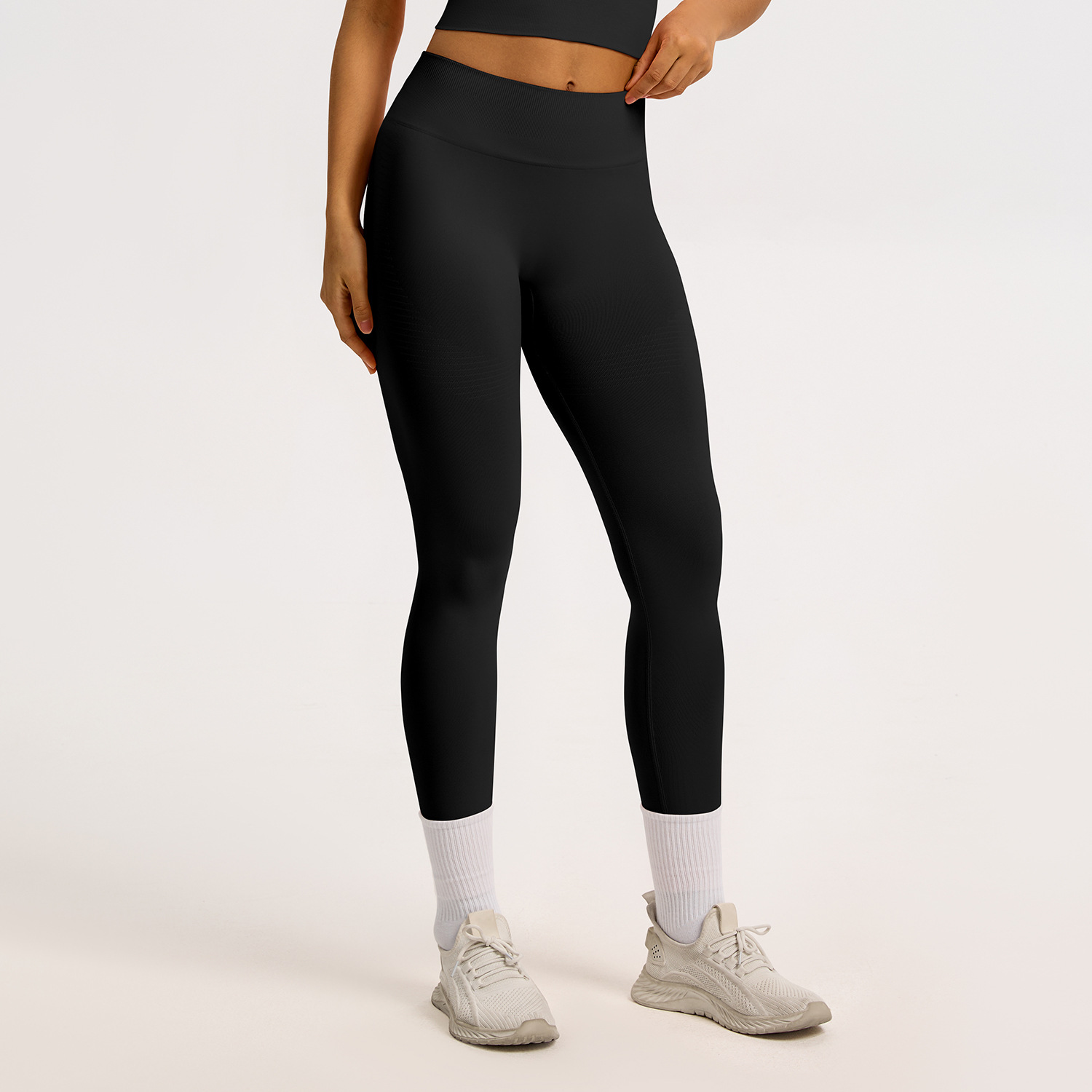 Cross-border Tight High Waist Hip Lifting Yoga Pants Women's Threaded Waist Tight Abdominal Fitness Pants High Elastic Outer Wear Running Pants - Image 6