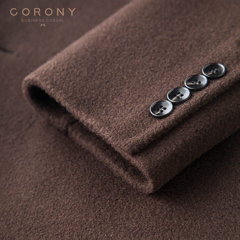 Winter Woolen Coat Men's Slim-fit High-end Cashmere Full Wool Double-sided Woolen Mid-length Coat - Image 3