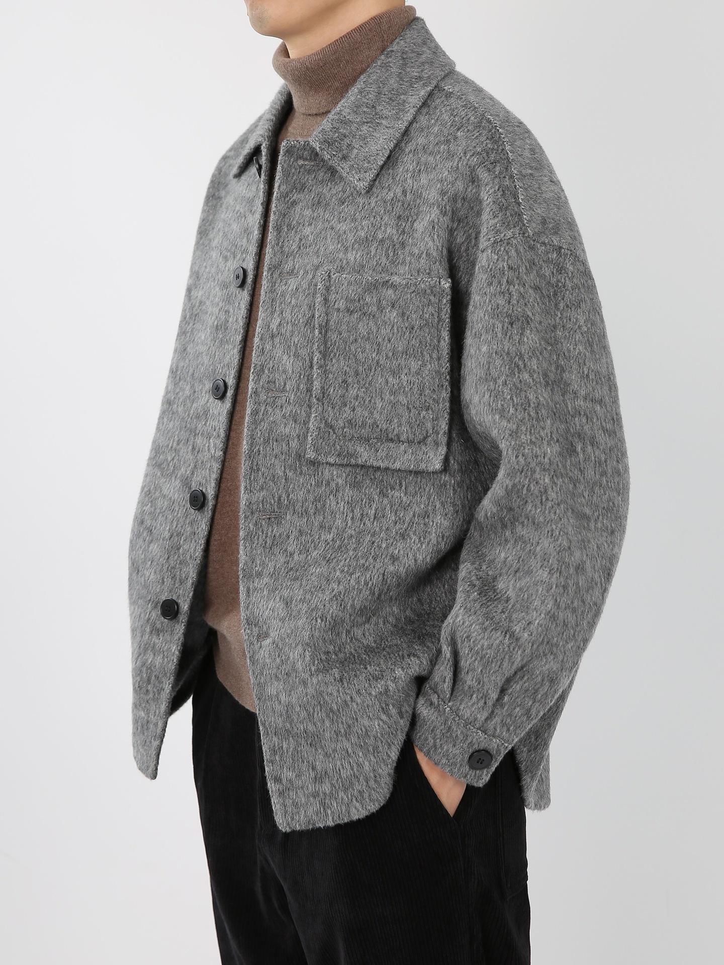 High Luxury Series Autumn and Winter Lazy Casual Light Mature Warm Jacket Coat Double-Sided Wool Wool Commuter Short Coat for Men