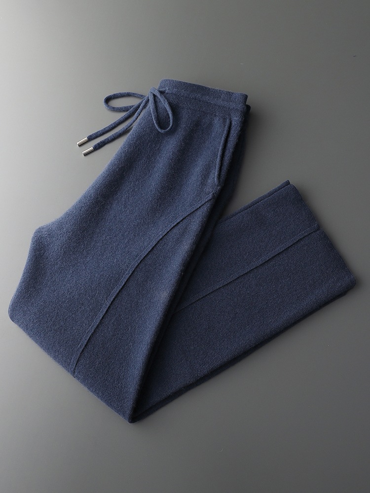 New Thickened Cashmere Pants for Men, Casual Loose High-Waisted Straight-Leg Versatile Drapey Knit Casual Pants - Image 3