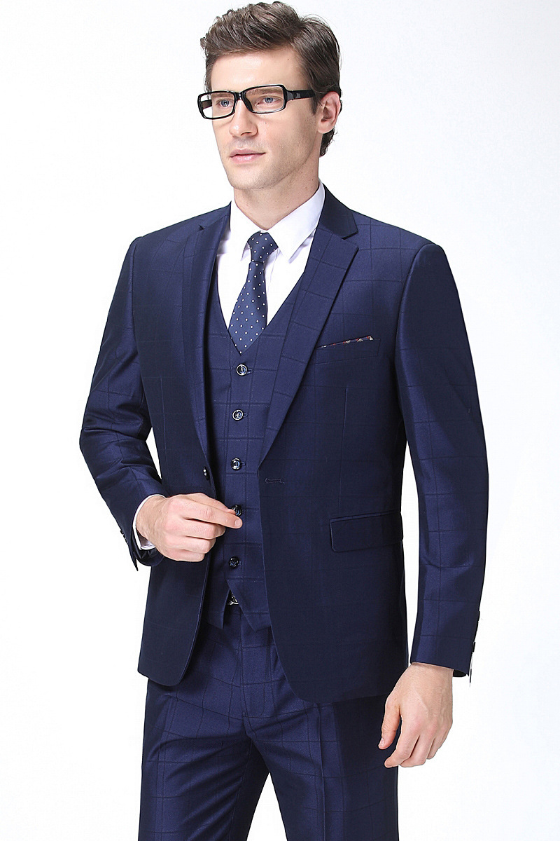 Spring and Autumn New Style Young and Middle-Aged Men's Suit Korean Style Business Slim Vest Three-Piece Business Dress - Image 6