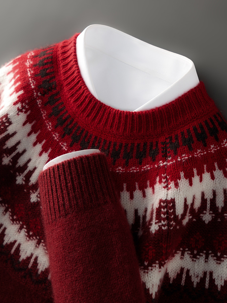 100 Pure Mountain Cashmere Sweater Men's Turtleneck Thick Autumn and Winter Sweater Light Luxury Simple Solid Color All-match Slim-fit Pullover - Image 3