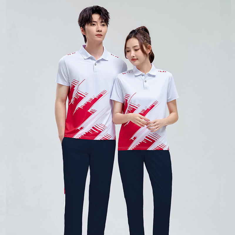 Sportswear suit Men's and Women's Summer Thin Quick-drying Short-sleeved Trousers Couple's Class Clothes plus size Group Aerobics Clothing - Image 3