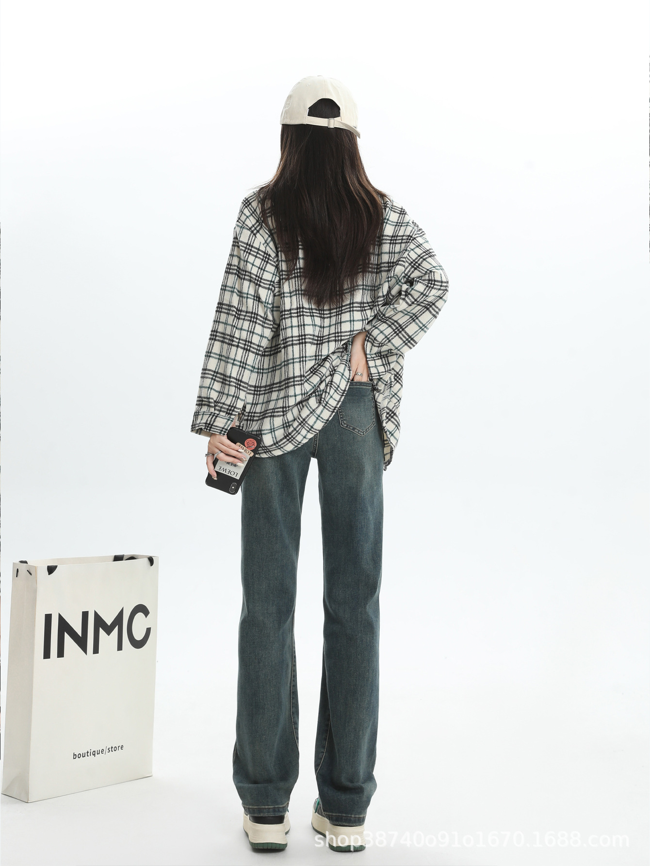 High Waist Straight Leg Jeans Spring 2025 New Pear Shaped Body Slimming Drop Sense Narrow Edition Small Straight Leg Pants - Image 5