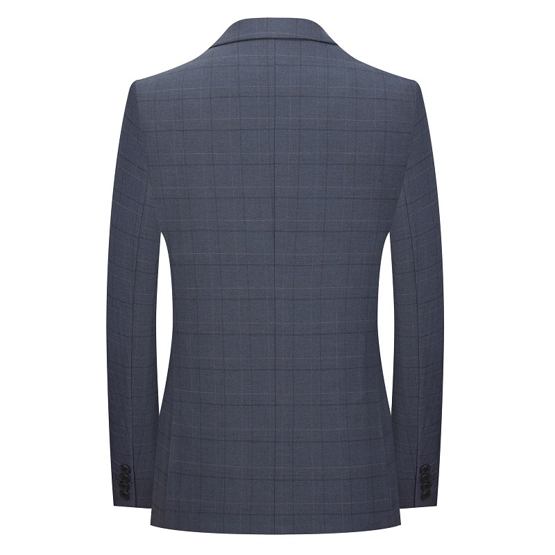 2026 Spring New Men's Suit Vest Plaid Double Slit Business Casual Professional Suit White-Collar Suit for Men - Image 5