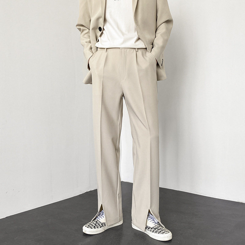 Spring and Summer Casual Drapey Trousers, Floor-Length Pants, Men's Suit Wide-Leg Pants, High Street Style, Loose Straight-Leg Long High-Waisted Pants for Spring and Autumn - Image 3