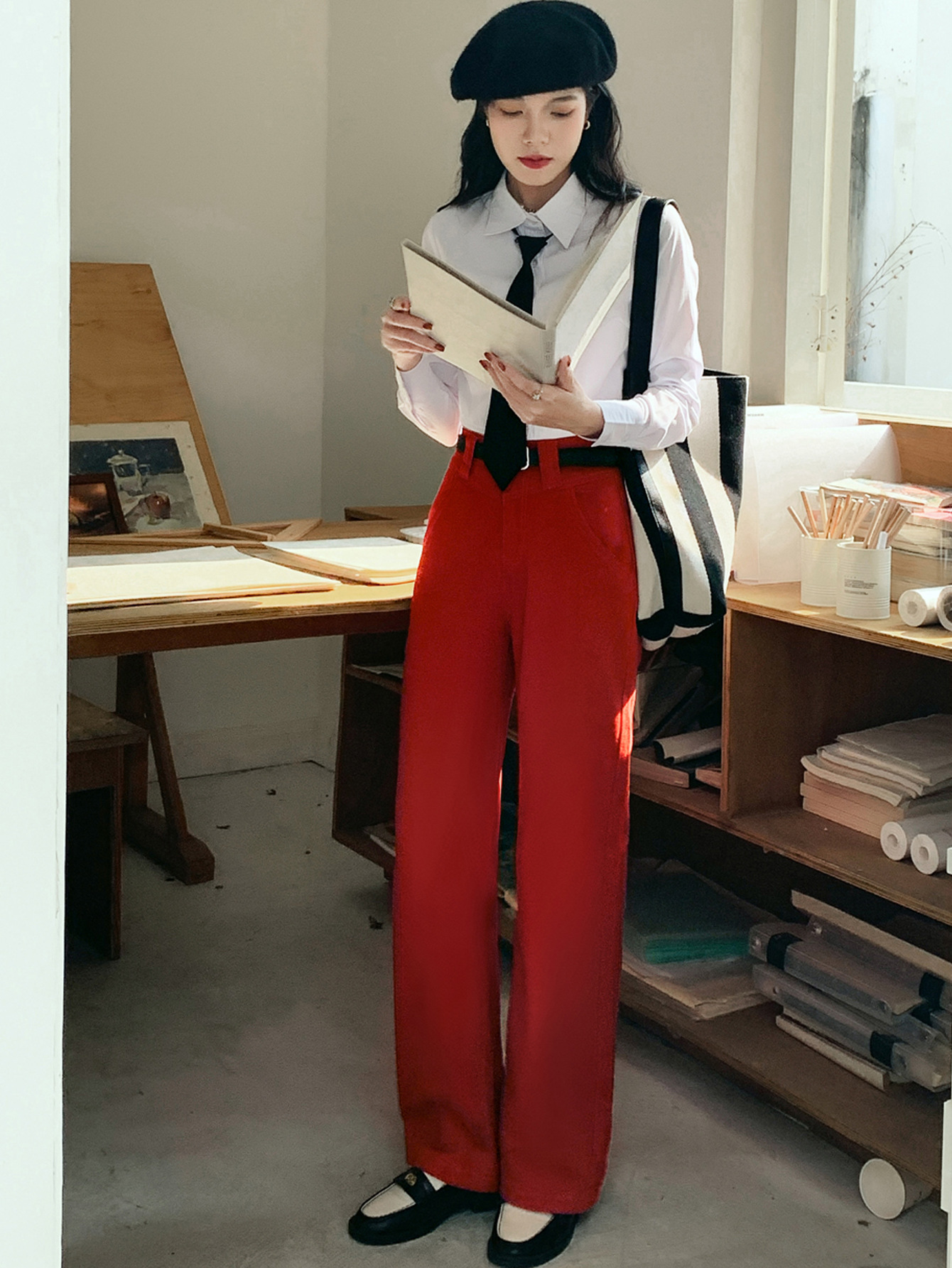 American Retro Straight Leg Jeans Spring 2025 New Style High Waist Loose Wide Leg Pants for Small Women