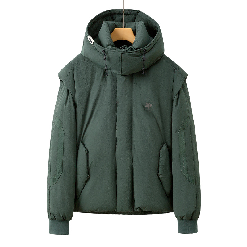 24611 White Duck Down Jacket Men's 2024 Winter New All-match Short Fashionable Hooded Thickened Duck Down Casual - Image 5