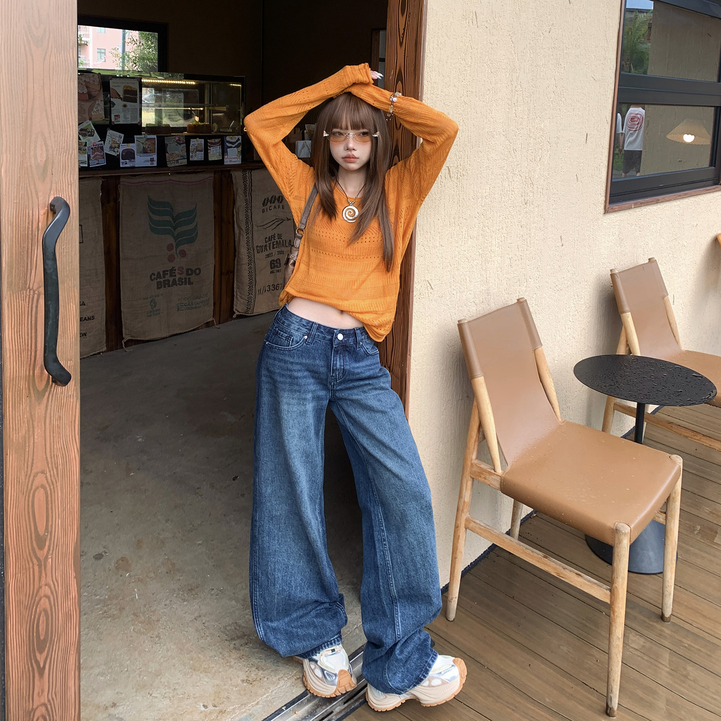2025 Retro Loose Low-Waist Wide-Leg Pants Autumn and Winter New Style Slimming and Taller Straight-Leg Floor-Length Jeans Trendy - Image 2