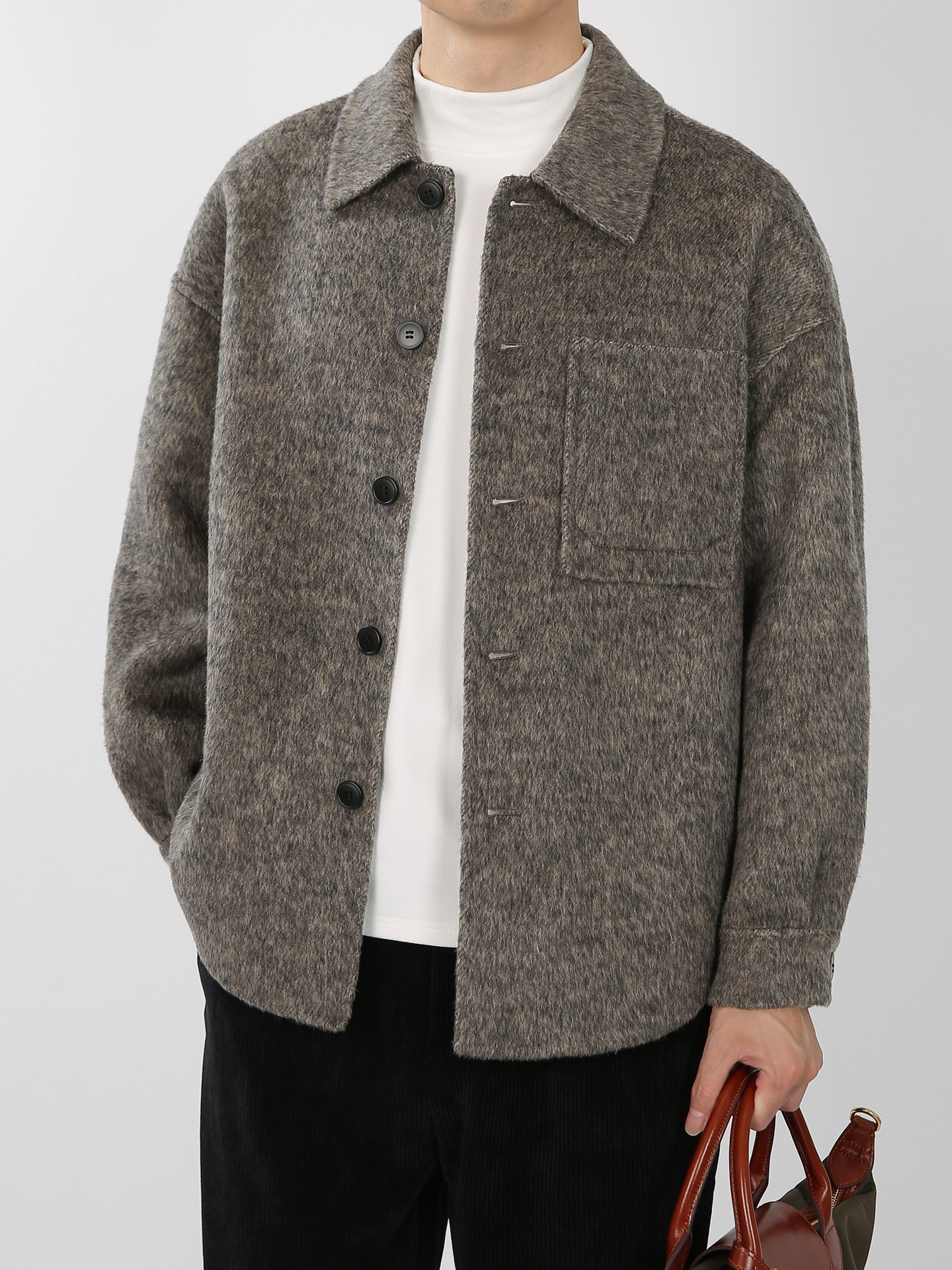 High Luxury Series Autumn and Winter Lazy Casual Light Mature Warm Jacket Coat Double-Sided Wool Wool Commuter Short Coat for Men - Image 2