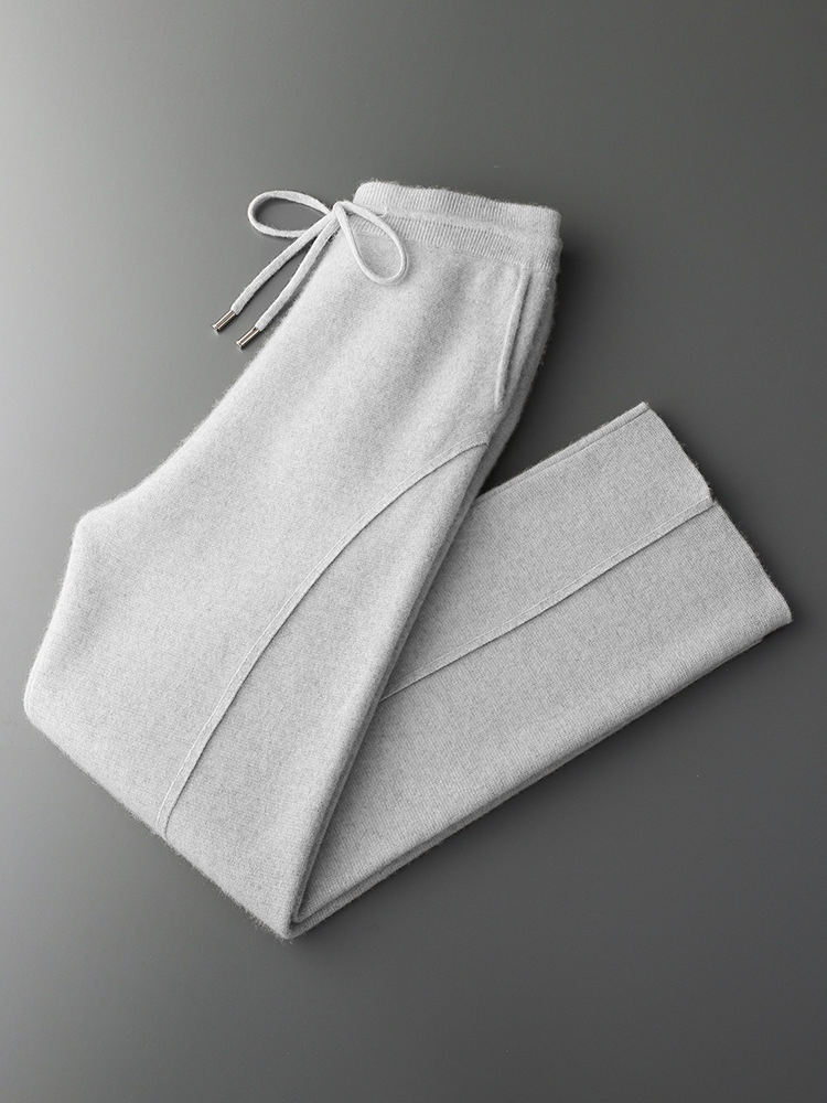 New Thickened Cashmere Pants for Men, Casual Loose High-Waisted Straight-Leg Versatile Drapey Knit Casual Pants - Image 2