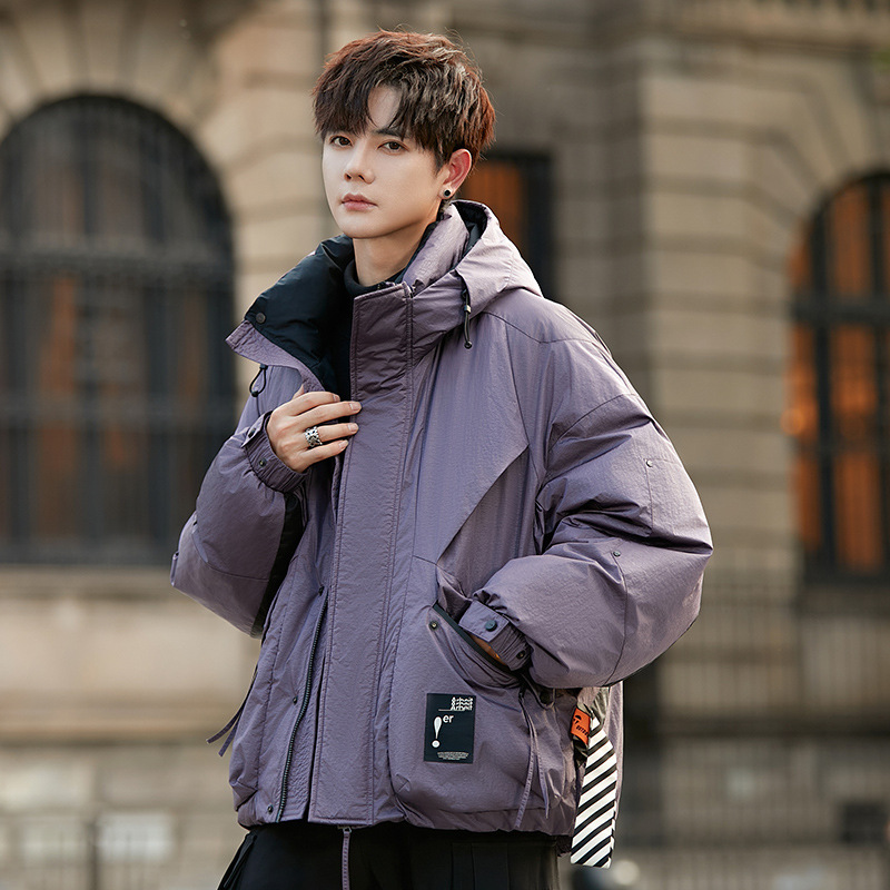 24006 Down Jacket Men's Winter 2024 New Thickened Warm Teenager Trendy Brand Plagi Shuai Ski Jacket - Image 8