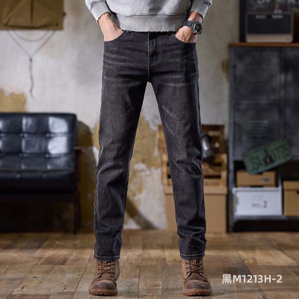 Men's Jeans Spring and Autumn Straight-Leg Trendy Classic Retro Cotton Stretch Comfortable Breathable Versatile Slim-Fit Pants Trendy Brand - Image 9