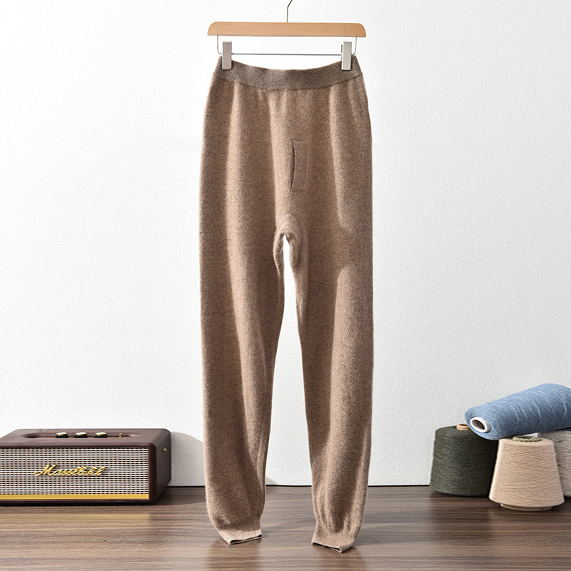 100% Pure Cashmere Men's Thickeneded Base Warm Pants for Autumn and Winter New Style Pure Color Home Base Cashmere Pants - Image 8