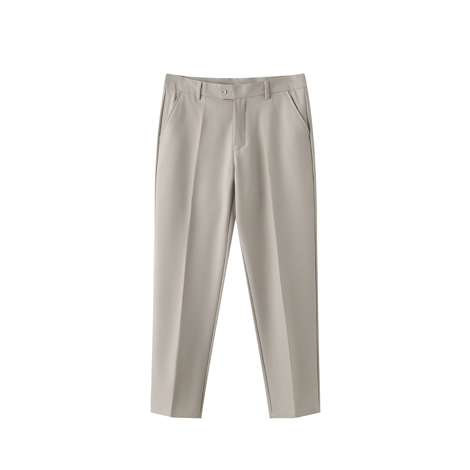 Spring Draped Trousers for Men with Small Feet, Straight Slim Fit Nine-Point Suit Trousers, Casual Men's Large Size Non-Iron Long Trousers, Trendy - Image 10