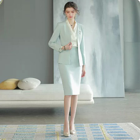 Spring and Autumn New Long-sleeved High-end Business Dress Women's Dress Suit for Host Business Dress Work Clothes Slimming Suit OL - Image 10