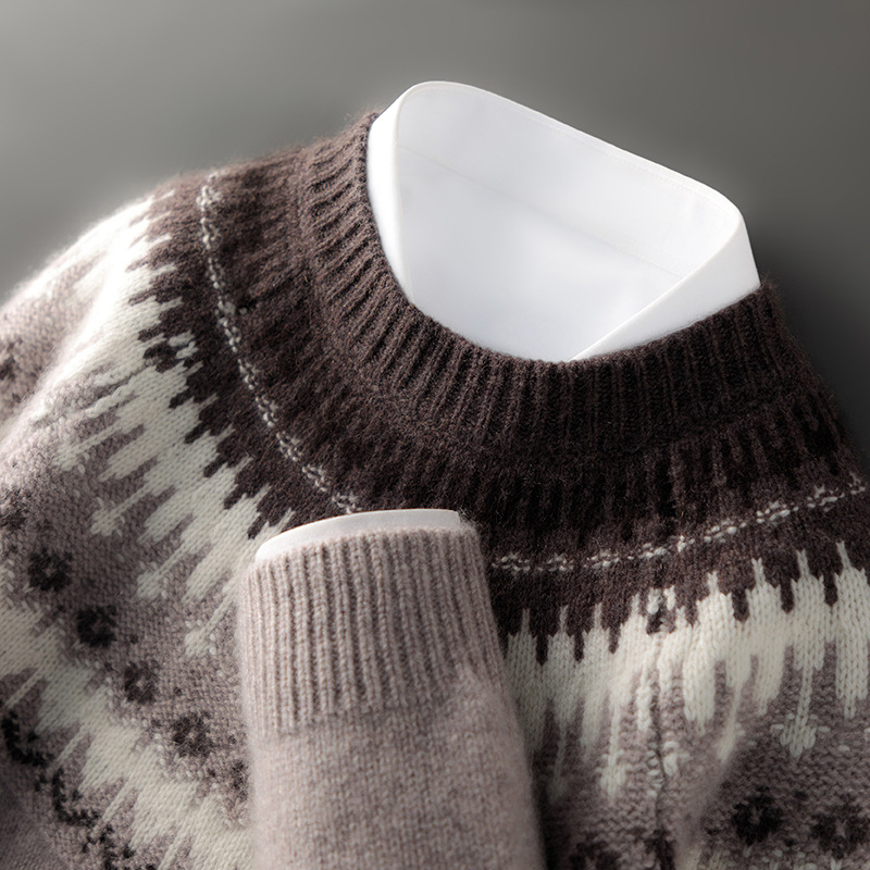 100 Pure Mountain Cashmere Sweater Men's Turtleneck Thick Autumn and Winter Sweater Light Luxury Simple Solid Color All-match Slim-fit Pullover - Image 7