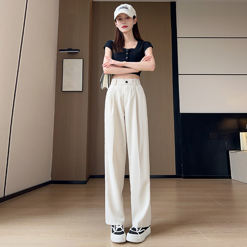 2025 High-End Thin Draped Trousers for Men and Women, Loose Straight Black Casual Long Trousers, Elastic Suit Trousers - Image 7
