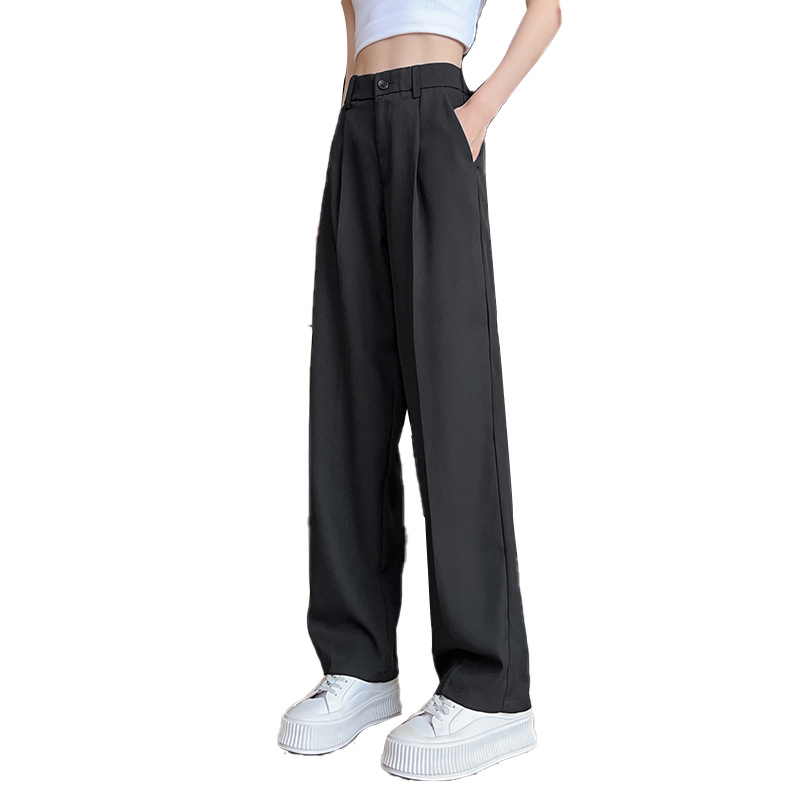 2025 High-End Thin Draped Trousers for Men and Women, Loose Straight Black Casual Long Trousers, Elastic Suit Trousers - Image 5