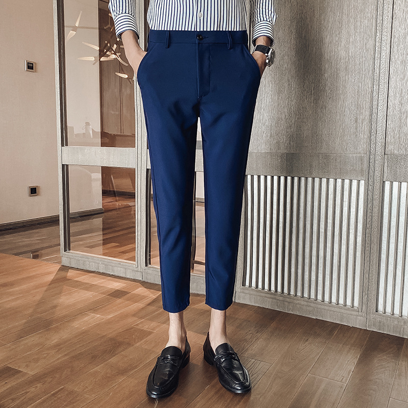 Spring New Arrival Cropped Trousers Men's Draping Slim-Fit Small Straight Casual Men's Non-Ironing Suit Long Pants All-Match - Image 6