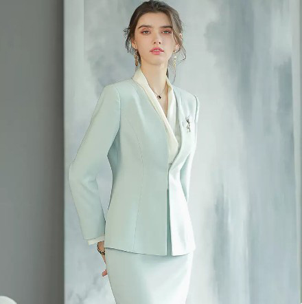Spring and Autumn New Long-sleeved High-end Business Dress Women's Dress Suit for Host Business Dress Work Clothes Slimming Suit OL - Image 8