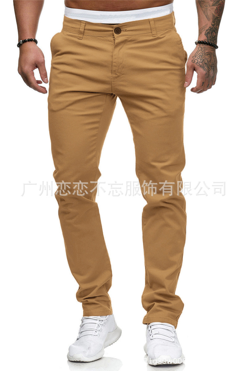 Cross-border Foreign Trade Autumn New Casual Trousers Men's European and American Style Slim-fit Men's Casual Solid Color Trousers 0502 - Image 7