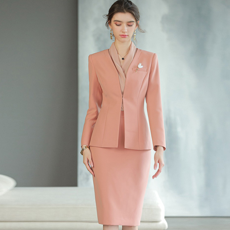 Spring and Autumn New Long-sleeved High-end Business Dress Women's Dress Suit for Host Business Dress Work Clothes Slimming Suit OL - Image 3