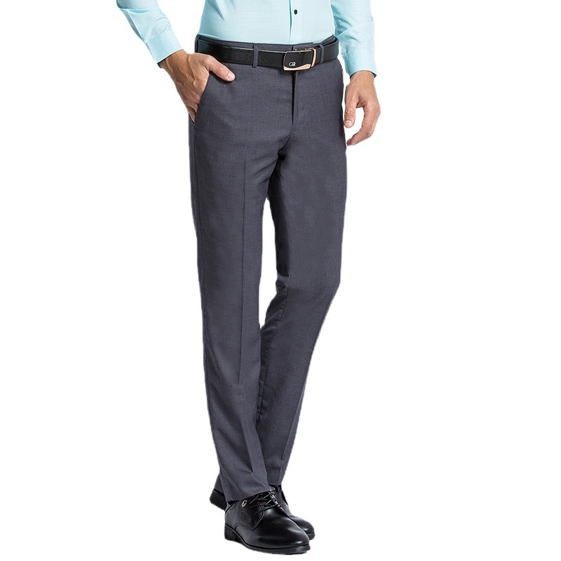 Business Attire, Straight-Leg Trousers, Ready-Made Business Formal Wear, Men's Trousers for Work, No-Iron, Slim-Fitting Trousers for Small Feet Manufacturer - Image 5