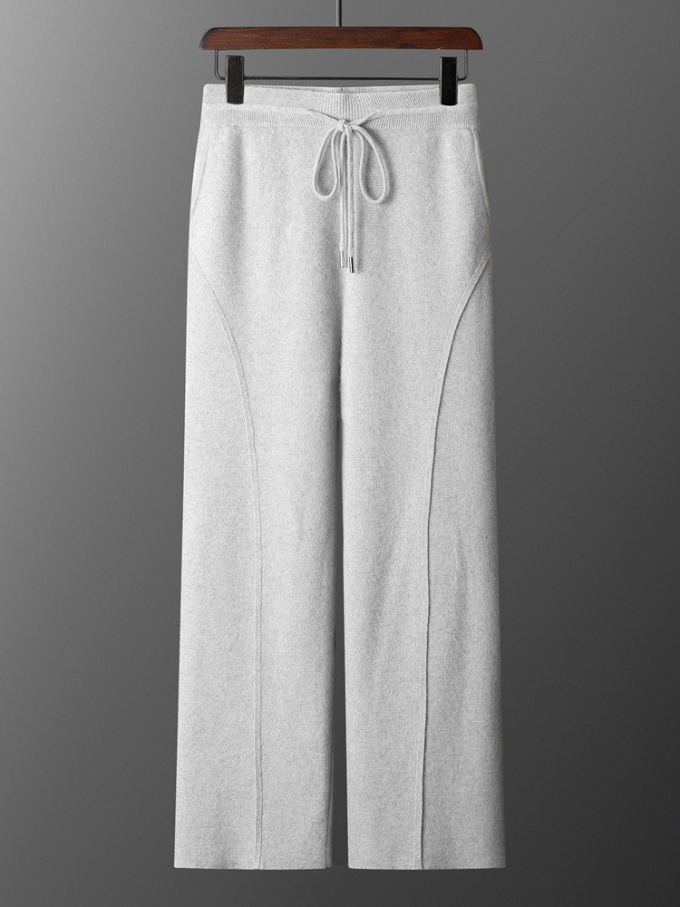 New Thickened Cashmere Pants for Men, Casual Loose High-Waisted Straight-Leg Versatile Drapey Knit Casual Pants - Image 5