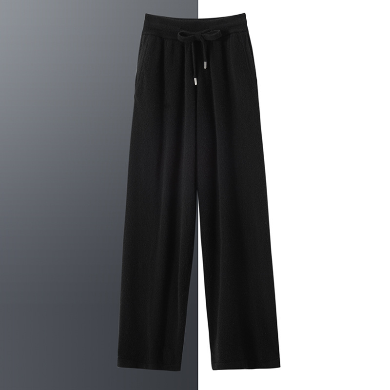 Cashmere sweater casual pants men's 100% pure cashmere autumn and winter New thickened high waist warm outer wear straight pants - Image 8