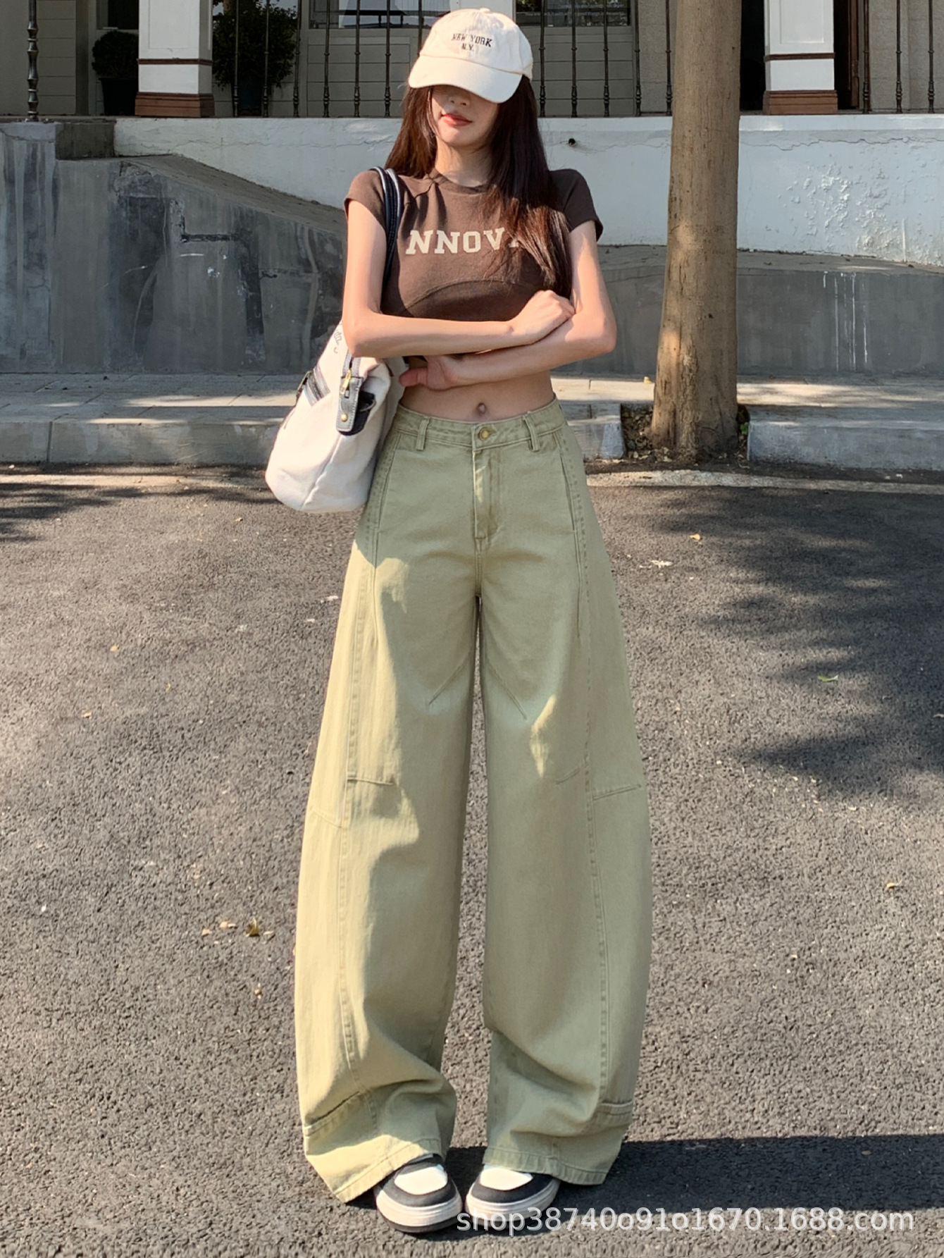 American Retro Wide Leg Machete Pants Design Sense Multi-structure Loose Shallow Khakis Trousers Trousers Plus Trousers - Image 4