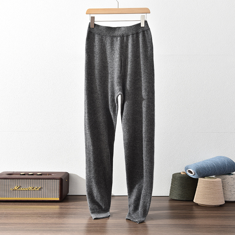 100% Pure Cashmere Men's Thickeneded Base Warm Pants for Autumn and Winter New Style Pure Color Home Base Cashmere Pants - Image 7