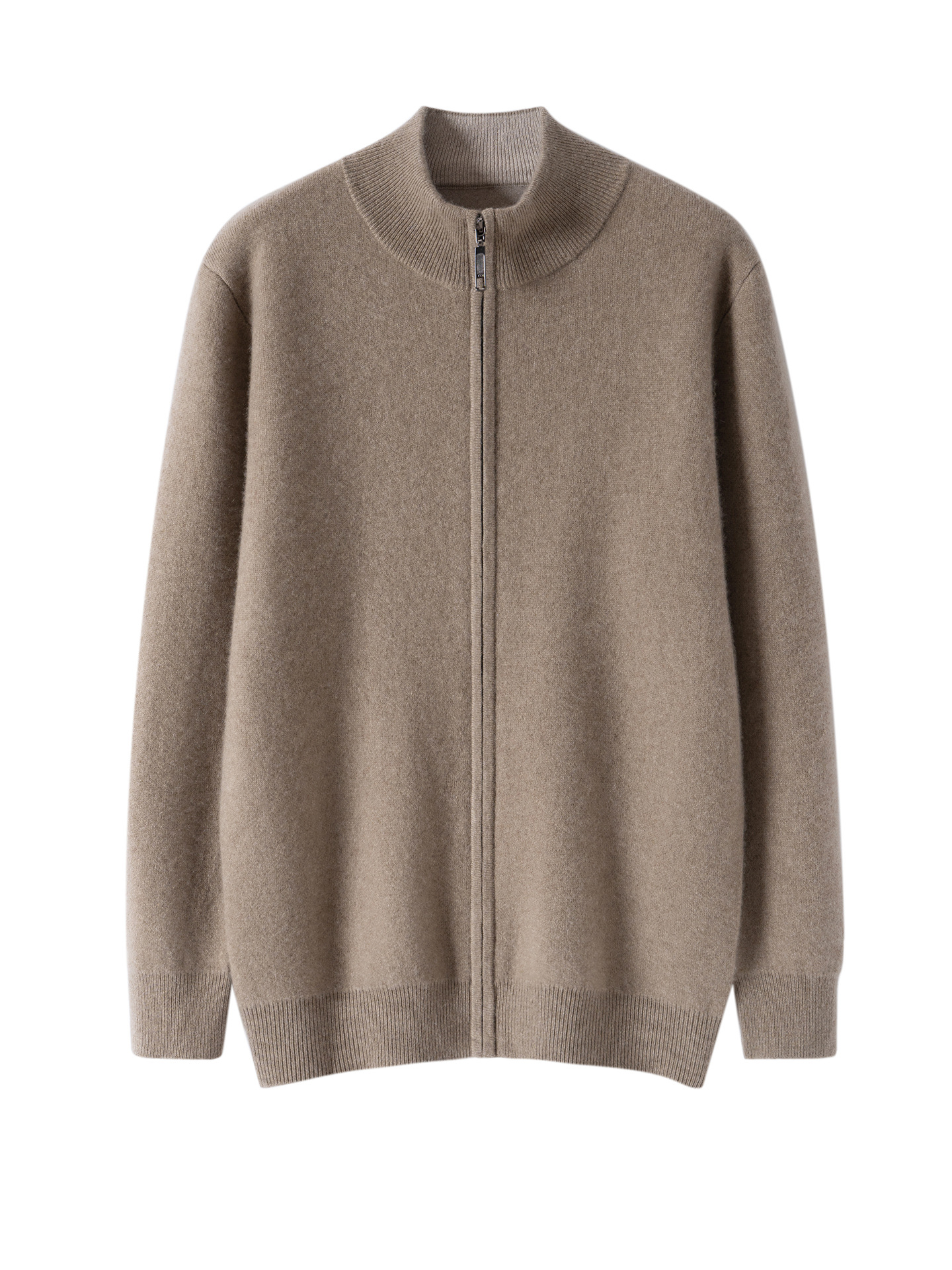 Thickened Cashmere Cardigan Men's Autumn and Winter Stand-Up Collar Air Layer Knitted Top Versatile Casual Zipper Sweater Jacket - Image 5