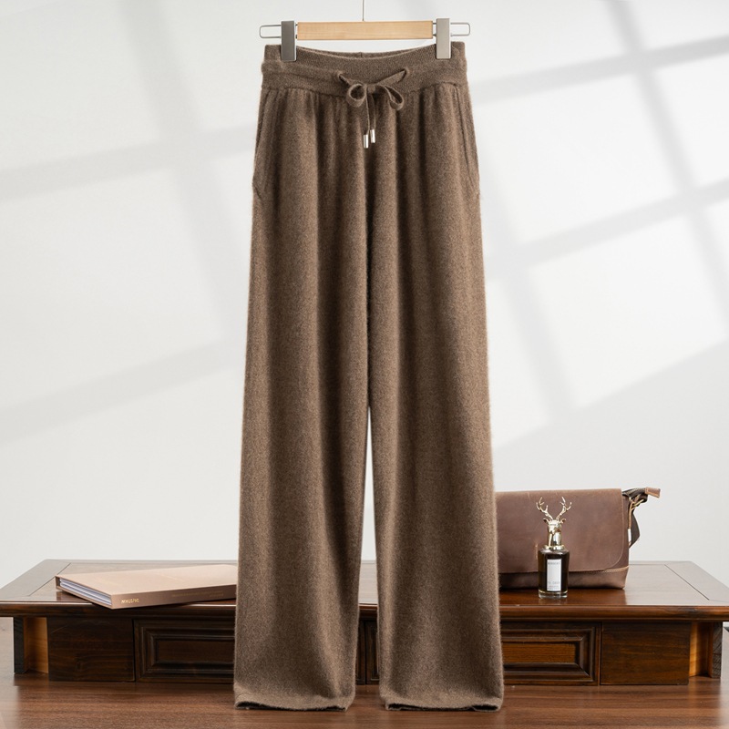 Cashmere sweater casual pants men's 100% pure cashmere autumn and winter New thickened high waist warm outer wear straight pants - Image 10