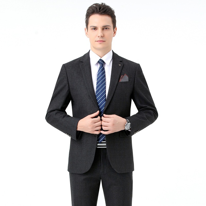 Autumn and Winter Thick Middle-Aged Men's Suits Men's Woolen Business Professional White-Collar Work Formal Wear for Men - Image 2