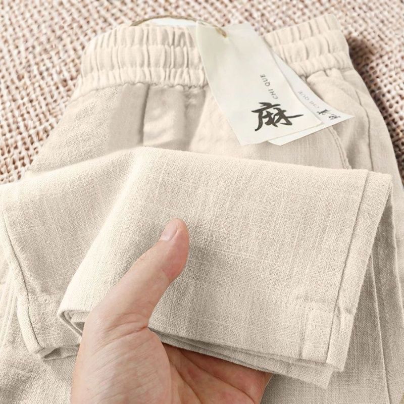 High-End Quality New Pure Linen Wide-Leg Pants for Women, Summer Straight Casual Long Pants, Fashionable Versatile Loose Thin Cotton - Image 2