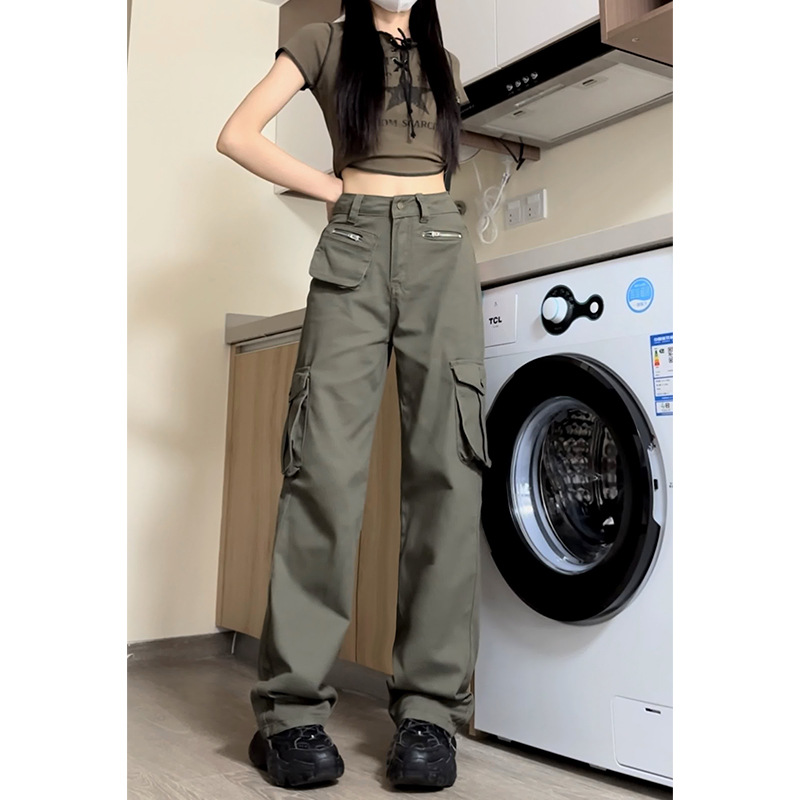 Black American Work Jeans for Women Summer 2025 New High-Waisted Loose Slimming Look Wide-Leg Drapedy Floor-Length Pants - Image 7