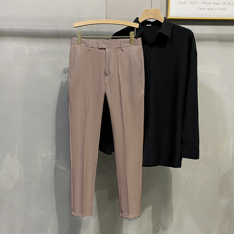 Men's Business Casual Pants Long Pants Spring Summer Youth Slim Fit Suit Pants Spring Slim Fit Wrinkle-Free Thin Pants - Image 11