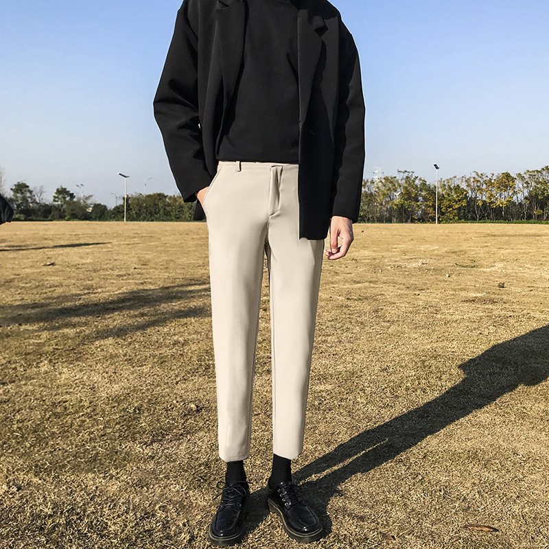 Casual Trousers Men's Small Western Trousers Autumn and Winter Business Slim-fit High-end Youth Trendy Pants Small Straight Suit Pants - Image 10