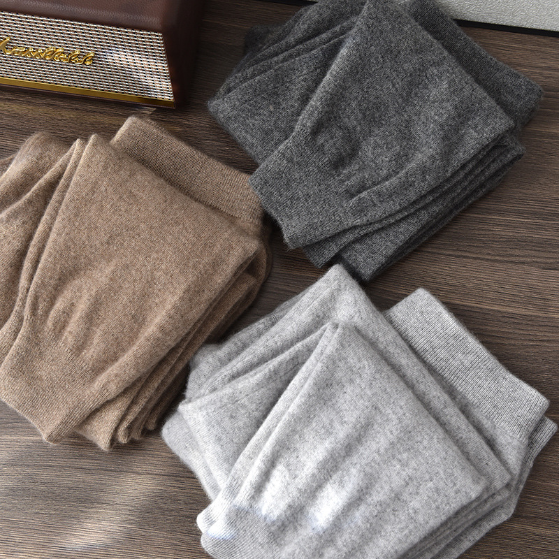 100% Pure Cashmere Men's Thickeneded Base Warm Pants for Autumn and Winter New Style Pure Color Home Base Cashmere Pants - Image 4