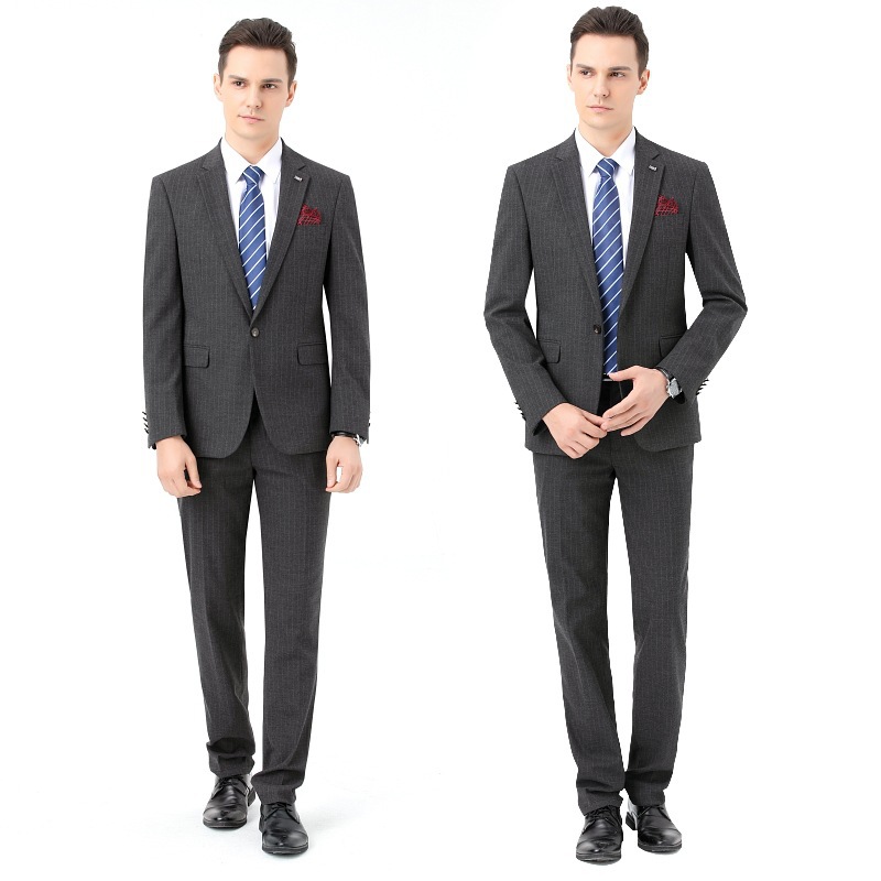 Autumn and Winter Thick Middle-Aged Men's Suit Suit Men's Slim Striped Business Professional White-Collar Work Formal Dress