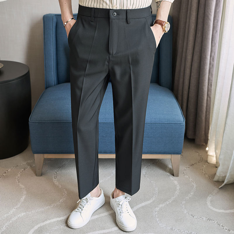 2025 Loose-Fitting Drapey Men's Straight-Leg Dress Pants Versatile Business Youth Men's Dress Pants Long Pants - Image 2
